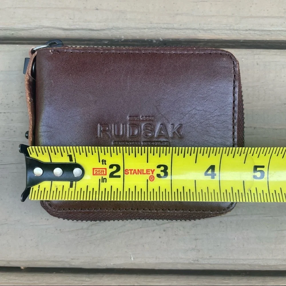 Rudsak brown cowhide leather zip around wallet